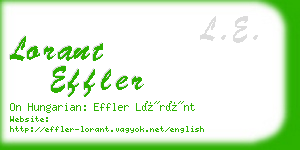 lorant effler business card